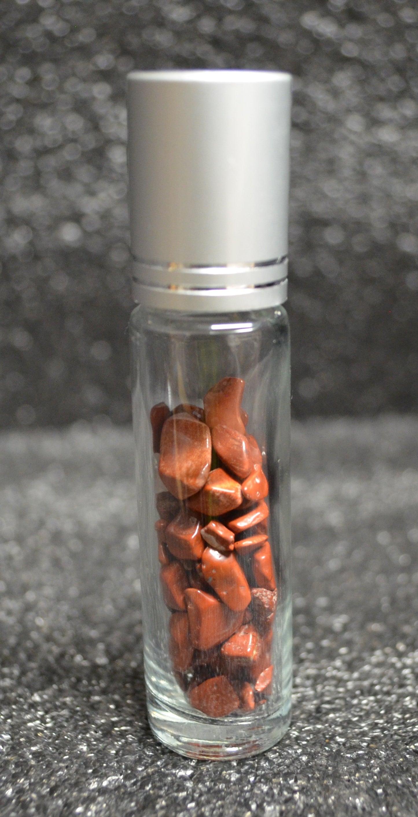 RED JASPER  ROLL BALL / GEM FILLED 10ML
