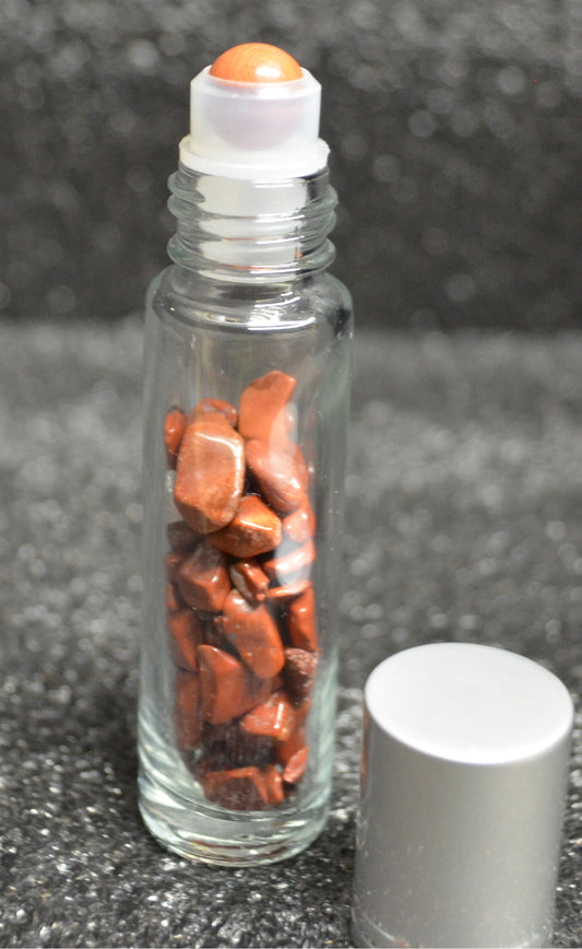 RED JASPER  ROLL BALL / GEM FILLED 10ML