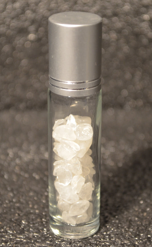 CLEAR QUARTES ROLLER BALL / GEM FILLED 10ML