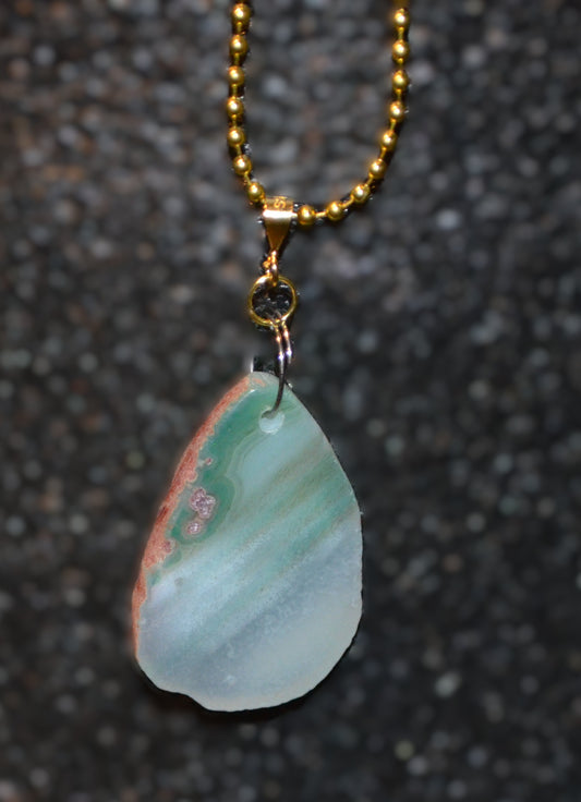 NECKLACE EARRING BRACELET SET GREEN AGATE
