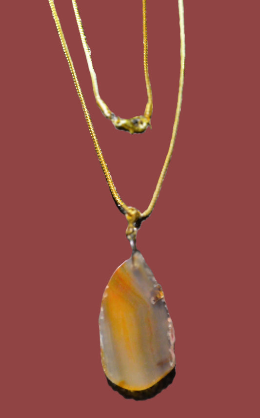 LIGHT BROWN AGATE NECKLESS WITH BRACELET