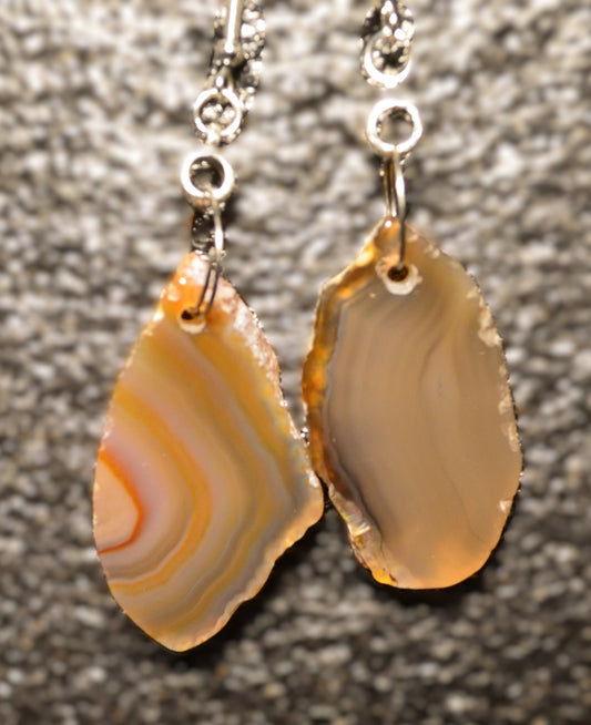 BROWN AGATE  EAR RINGS